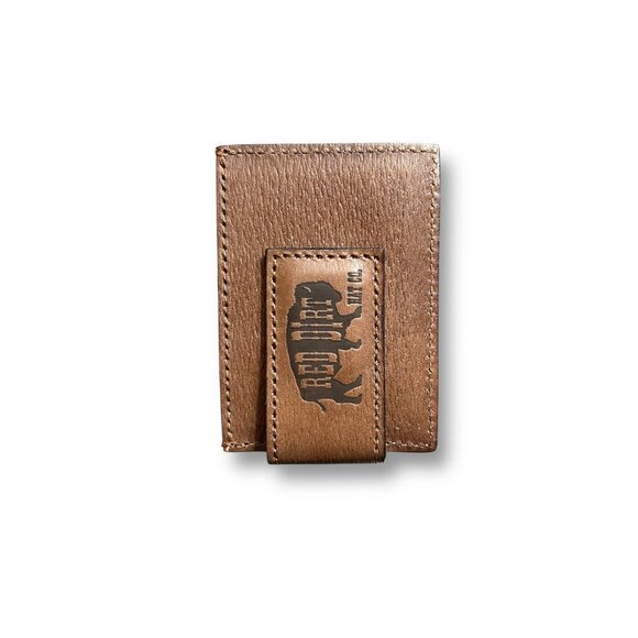 Red Dirt Hat Co Brown Magnetic Money Clip Card Holder Genuine Leather Aztec NIB - Picture 3 of 6